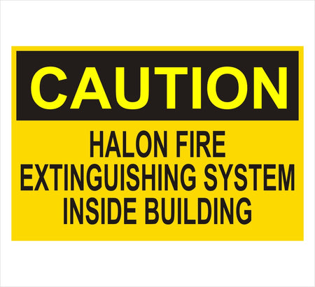 Caution Halon Fire Extinguishing System Decal