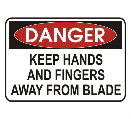 Keep Hands And Fingers Away Danger Decal