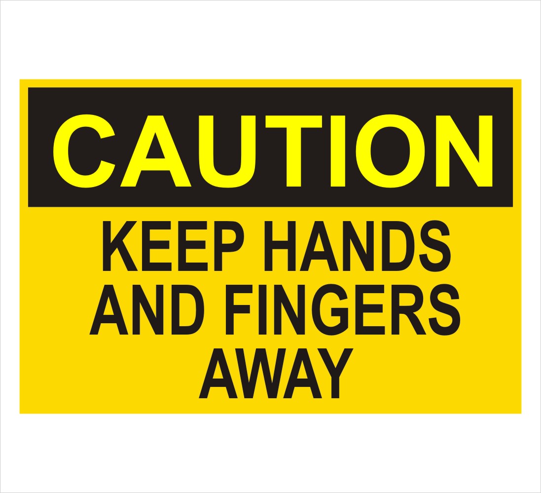 Caution Keep Hands and Fingers Away Decal