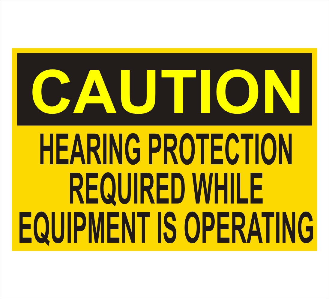 Caution Hearing Protection Required Decal