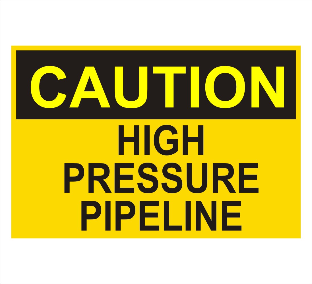 Caution High Pressure Pipeline Decal