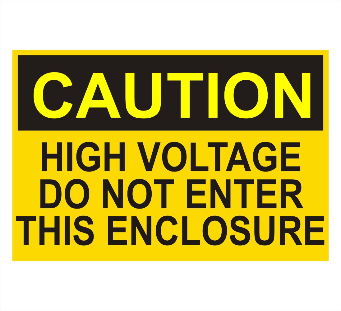 Caution High Voltage Do Not Enter Decal