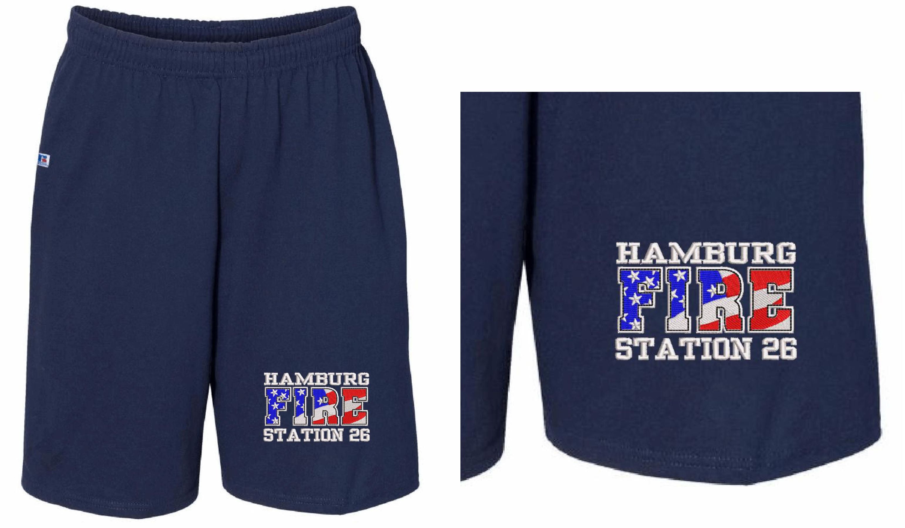 Hamburg Fire USA Embroidered Shorts 25843M - Powercall Sirens LLC