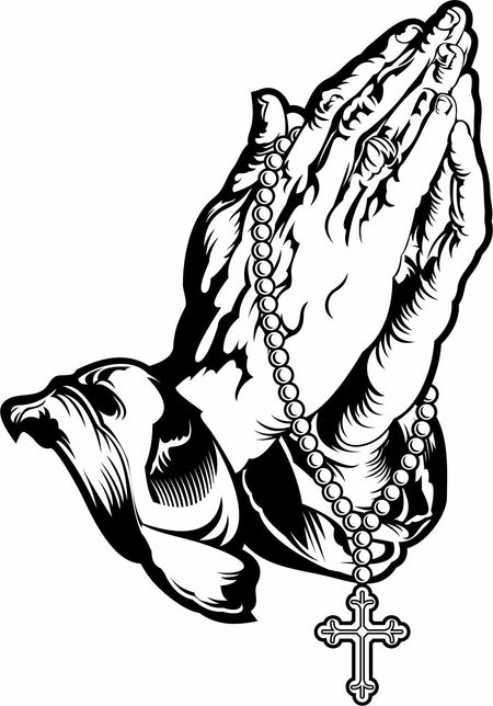 Praying Hands with Chain Decal - Powercall Sirens LLC