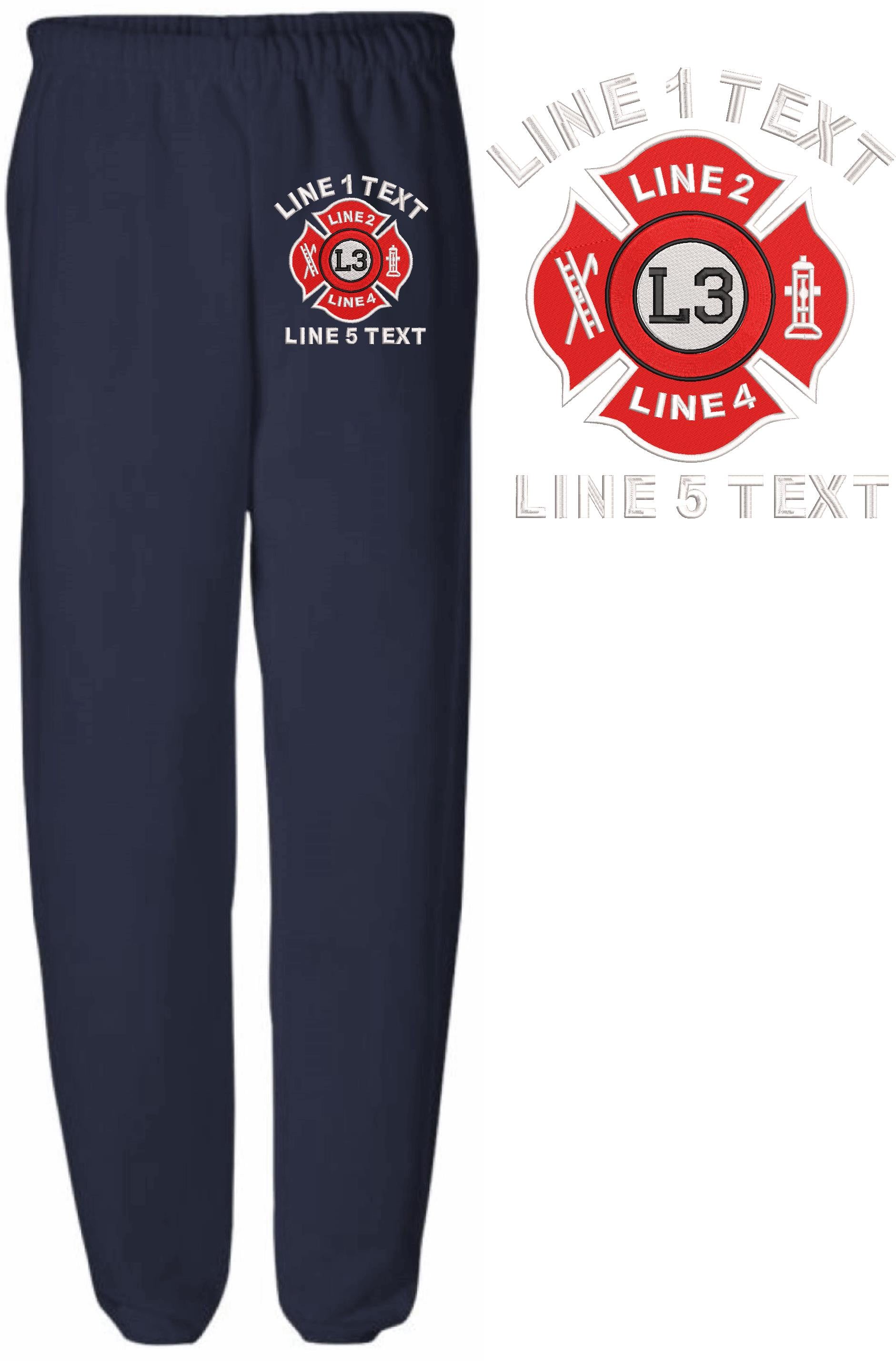 IAF Style Maltese Cross Embroidered Sweatpants - Powercall Sirens LLC