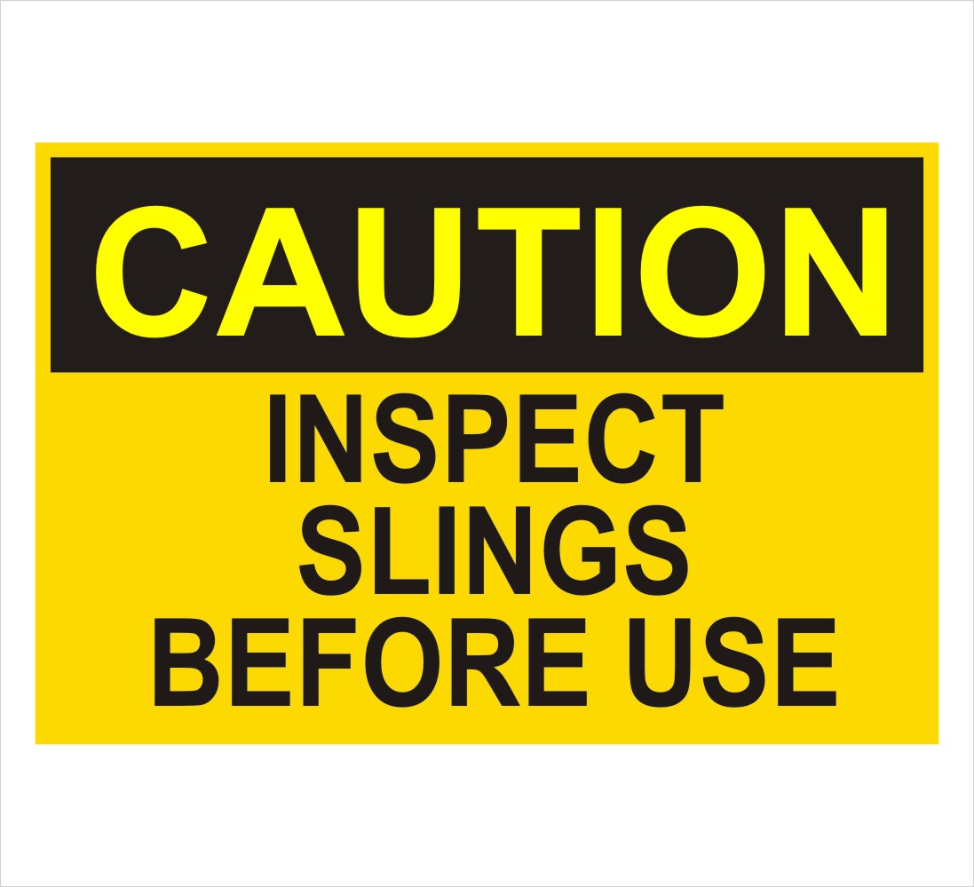 Caution Inspect Slings Before Use Decal