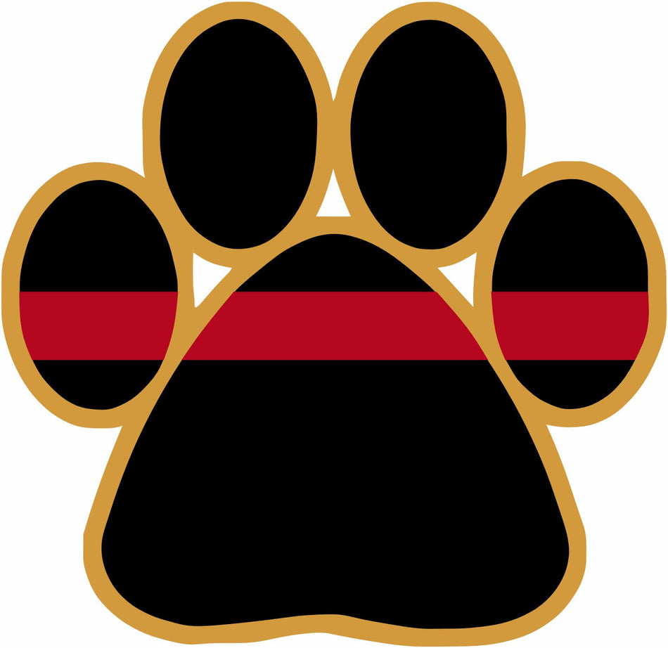K9 Paw with Red Line Reflective Decal - Powercall Sirens LLC