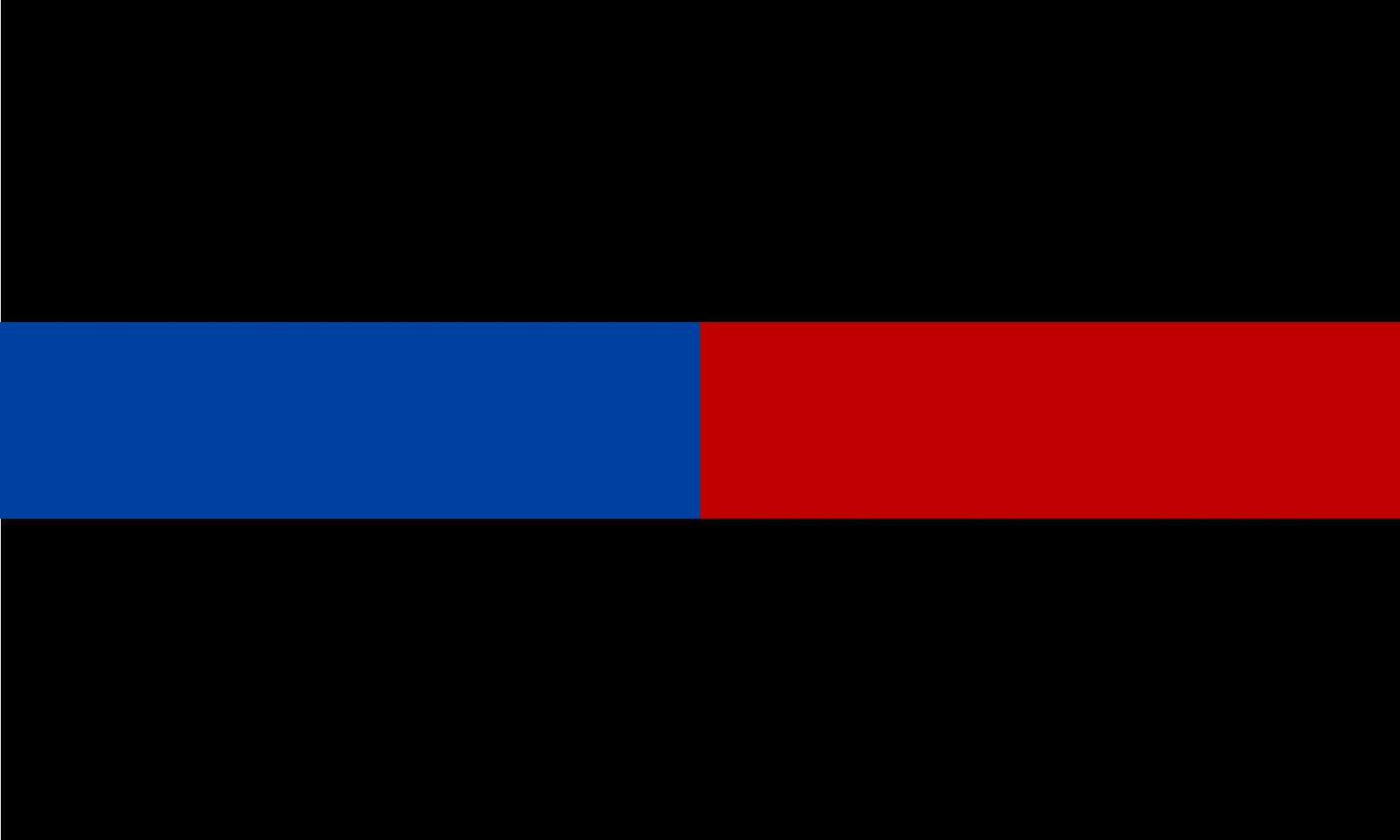 Thin Blue Line Half Blue Half Red Exterior REFLECTIVE window Decal 3"x5" - Powercall Sirens LLC