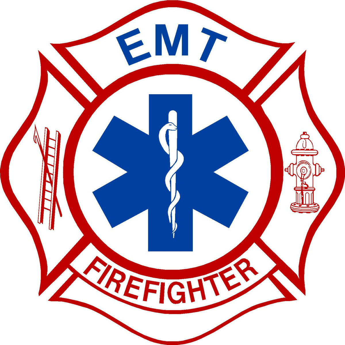 Firefigher Decal Firefighter EMT 8" Exterior window Decal with FREE SHIPPING - Powercall Sirens LLC