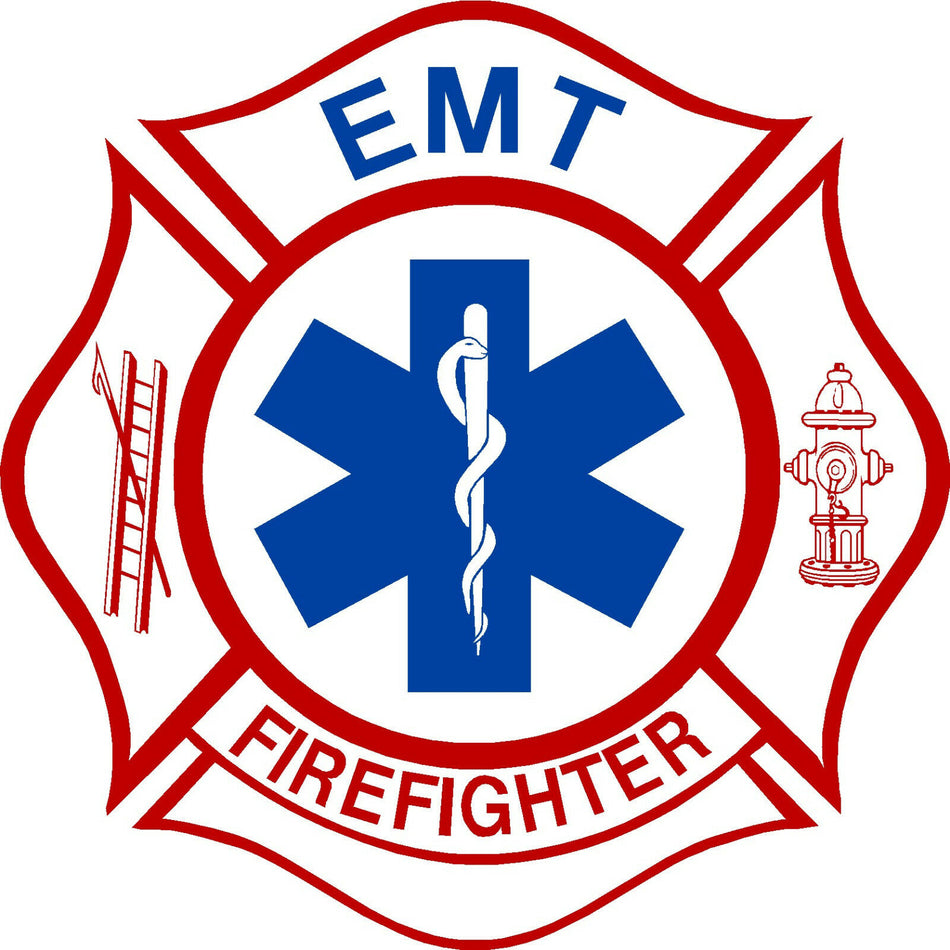 Firefigher Decal Firefighter EMT 5" Exterior window Decal with FREE SHIPPING - Powercall Sirens LLC