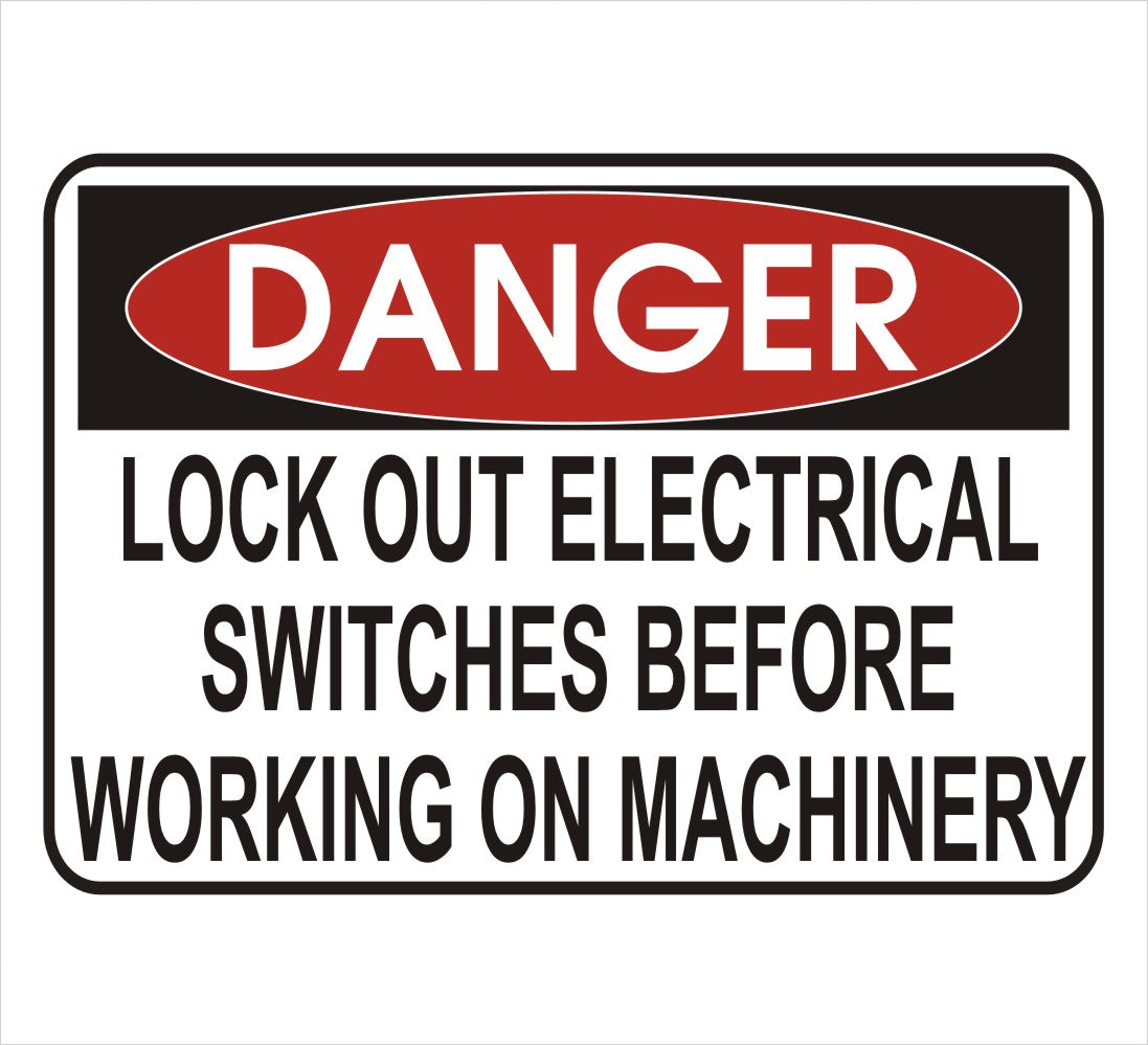 Lock Out Electrical Switches Danger Decal