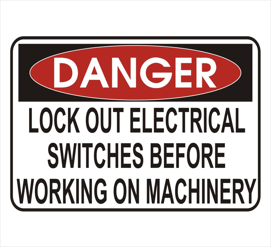 Lock Out Electrical Switches Danger Decal
