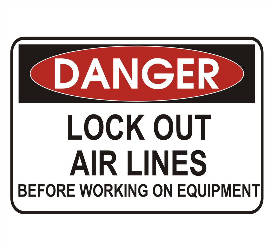 Lock Out Air Lines Danger Decal