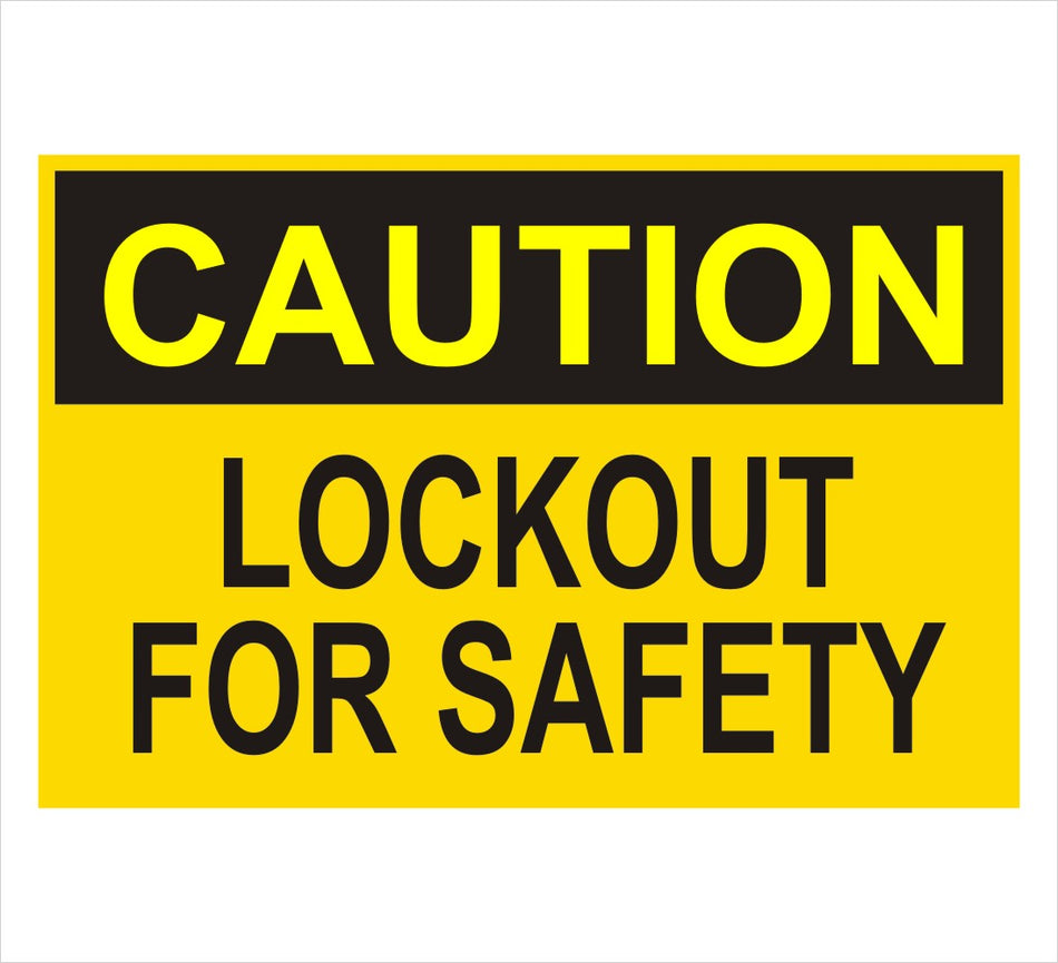 Caution Lockout For Safety Decal