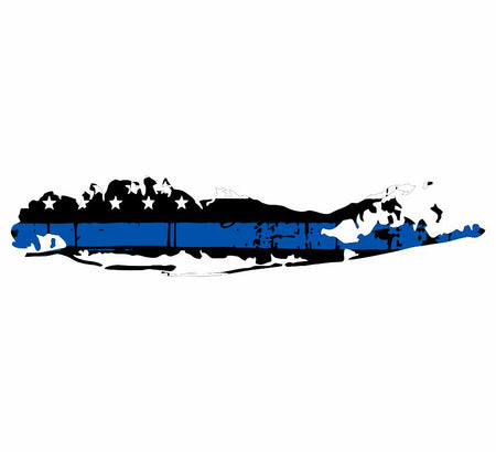 Tattered Thin Blue Line Long Island NY Decal