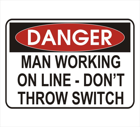 Man Working on Line Danger Decal