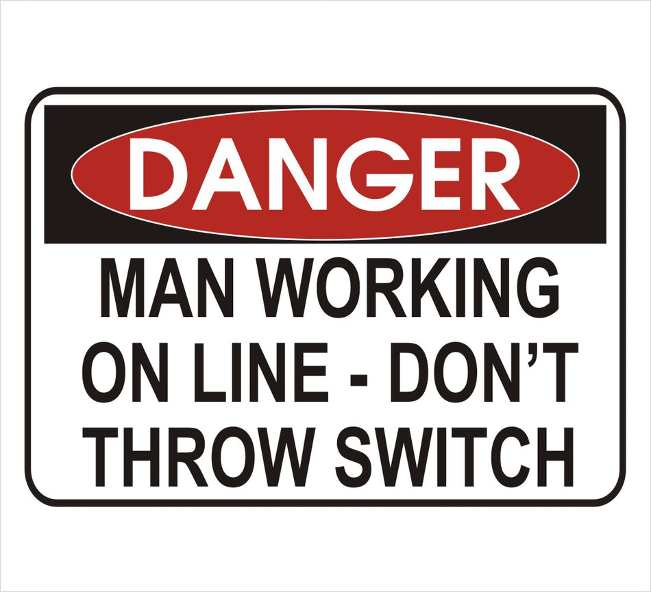 Man Working on Line Danger Decal