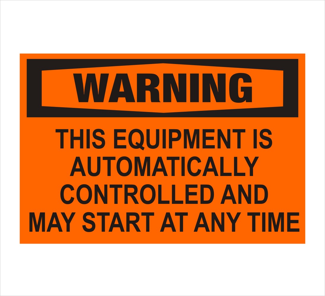 Equipment Automatically Controlled Warning Decal