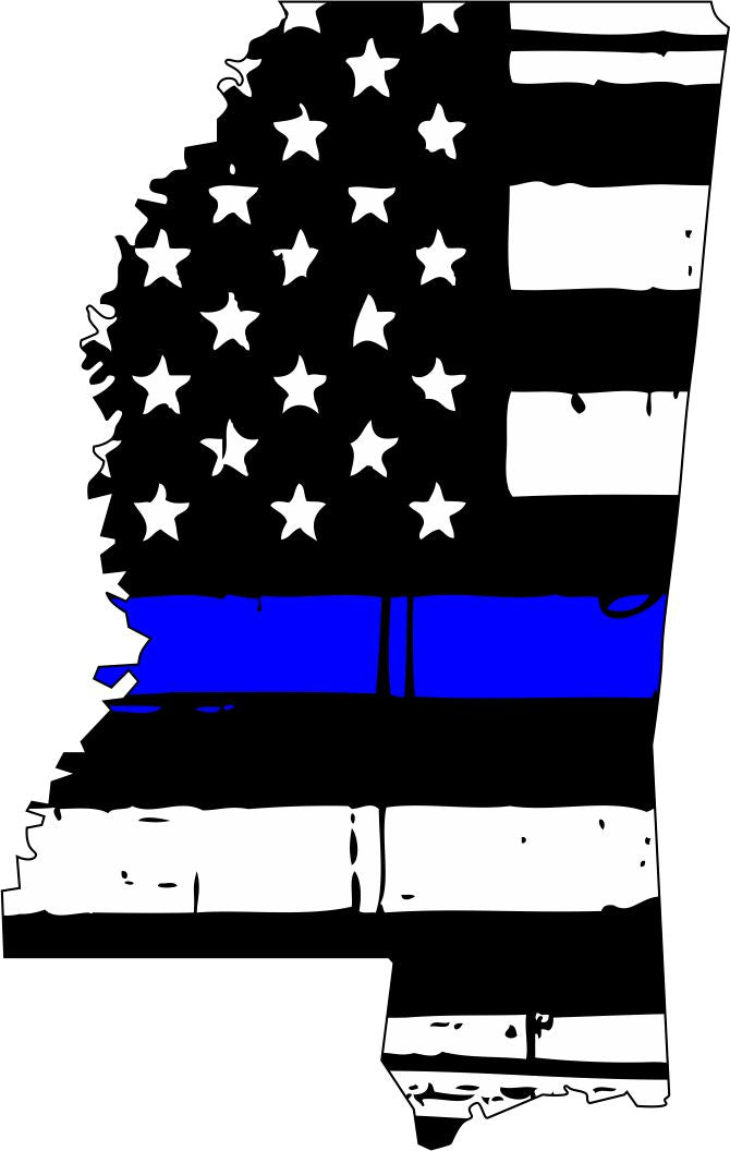 Mississippi Thin Blue Line Decal - Powercall Sirens LLC