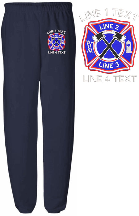 NE Style Maltese Axe Embroidered Sweatpants - Powercall Sirens LLC
