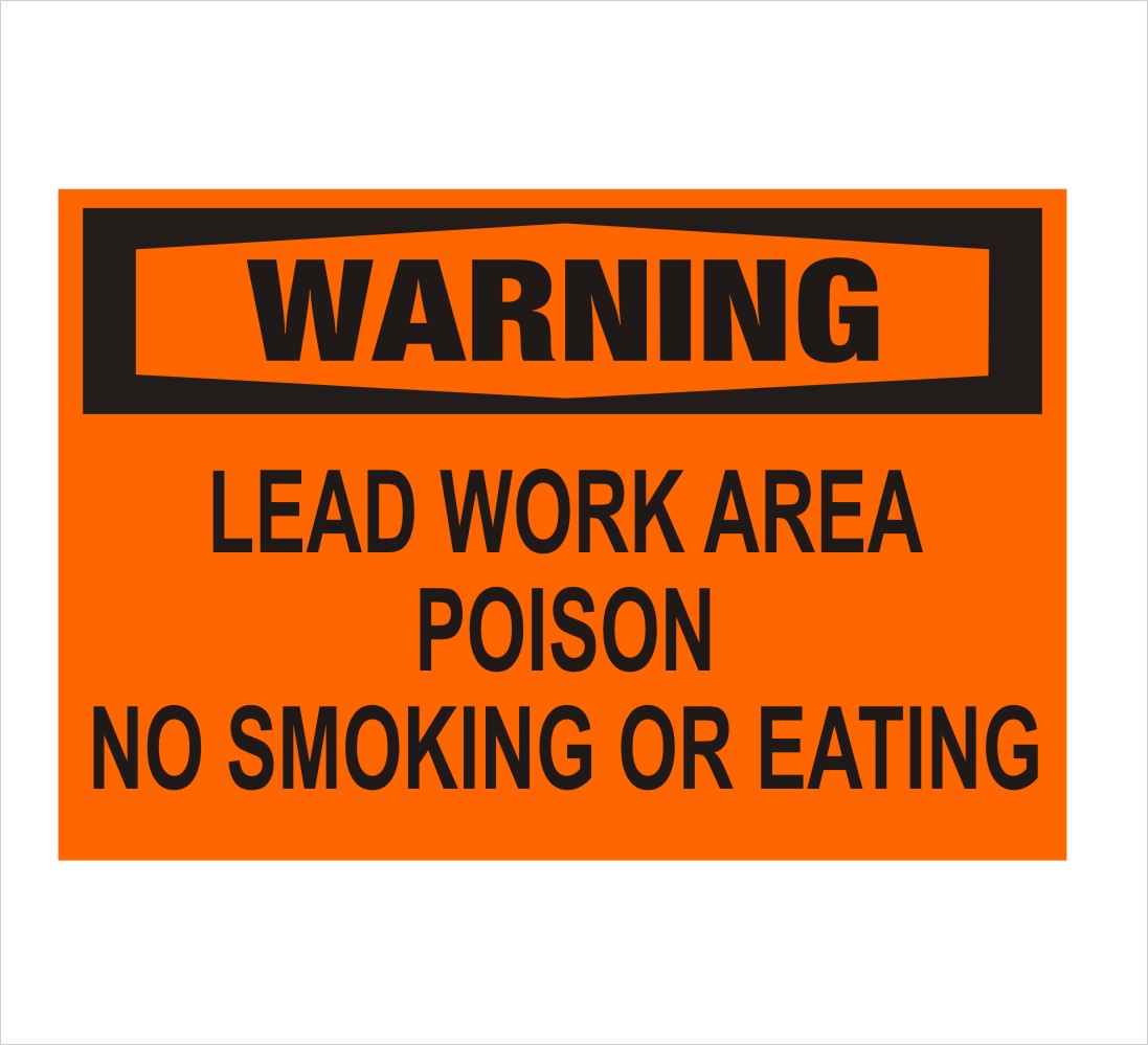 No Smoking, Lead Work Area Warning Decal – Powercall Sirens LLC