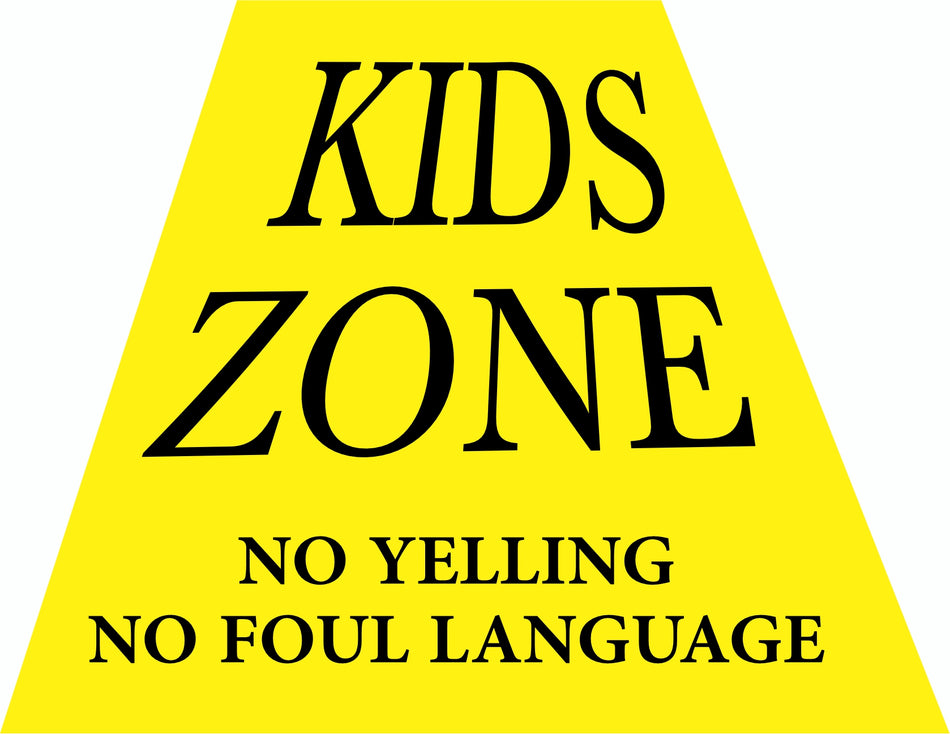 Kids Zone No Yelling Reflective Helmet Trapezoid