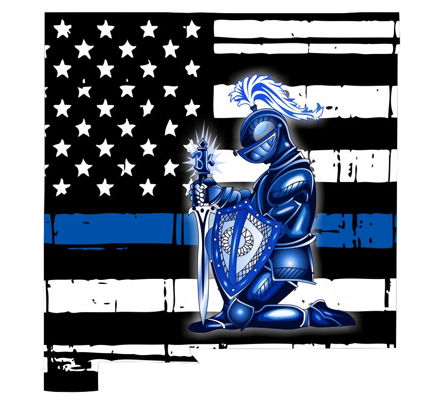 Thin Blue Line New Mexico Kneeling Knight Police