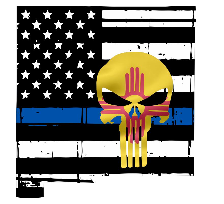 Thin Blue Line New Mexico Punisher Decal