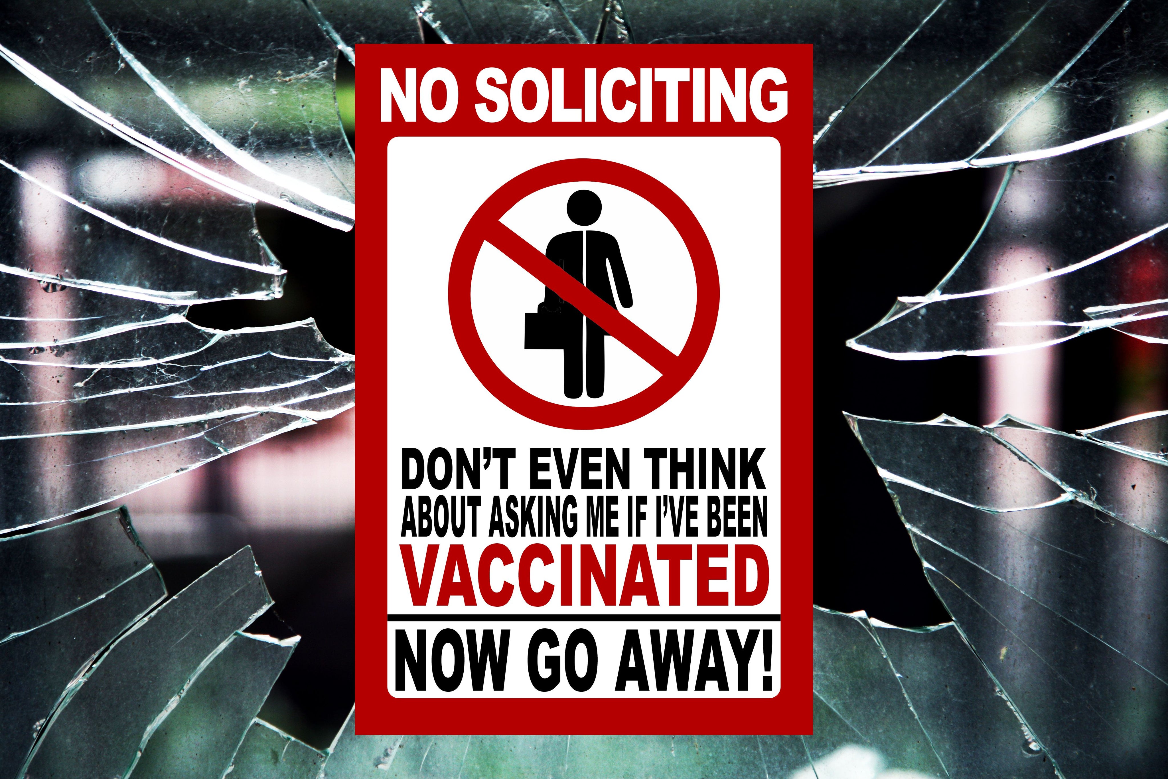 No Soliciting Go Away outside decal - Powercall Sirens LLC