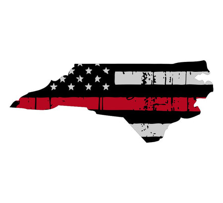 North Carolina Tattered Red Line Decal