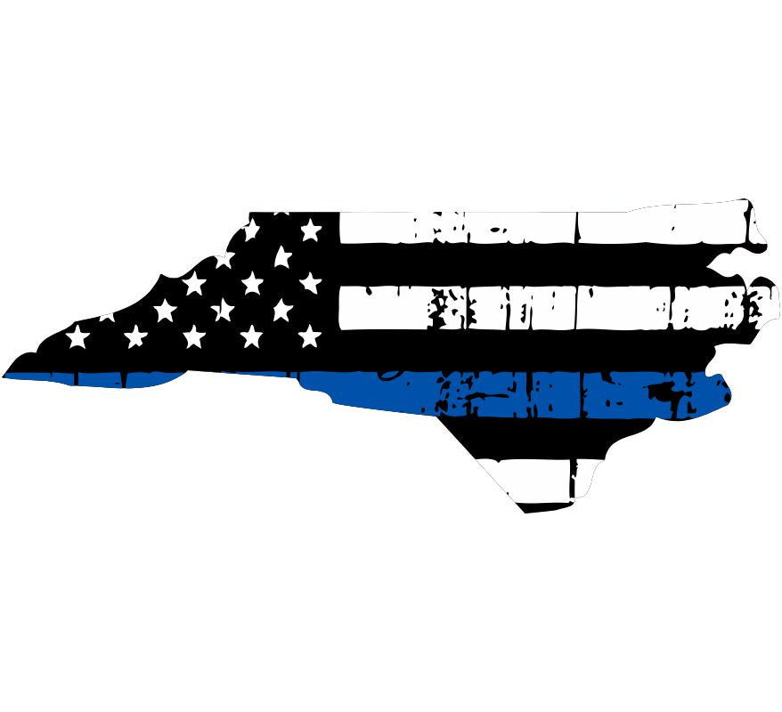 North Carolina Tattered Blue Line Decal