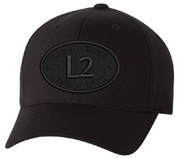 Oval Fire Style Blackout Embroidered Hat - Powercall Sirens LLC