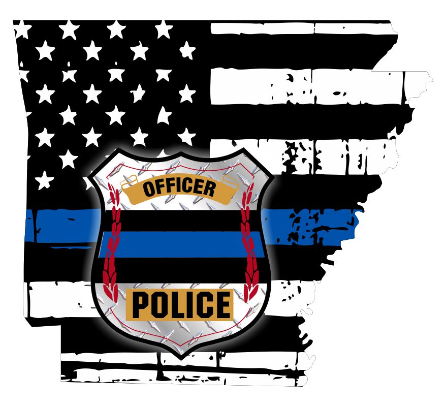 Arkansas Blue Thin Line Police Officer Badge Decal
