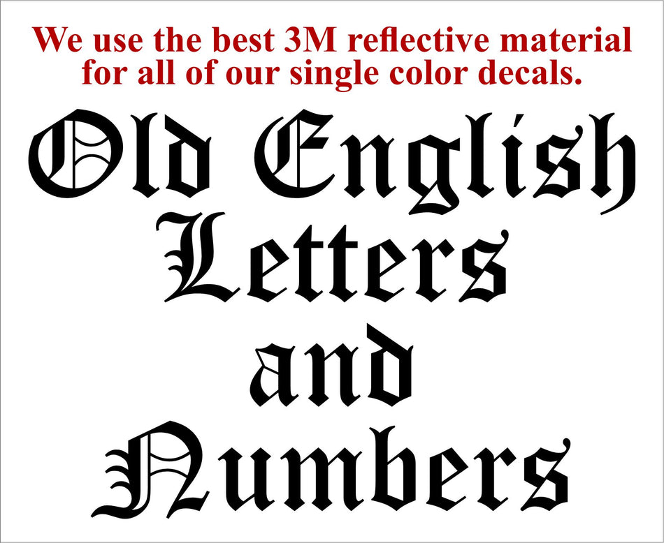 Old English Font Letters and Numbers - Powercall Sirens LLC