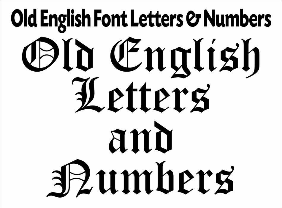 Old English Font Reflective Letters and Number Decals