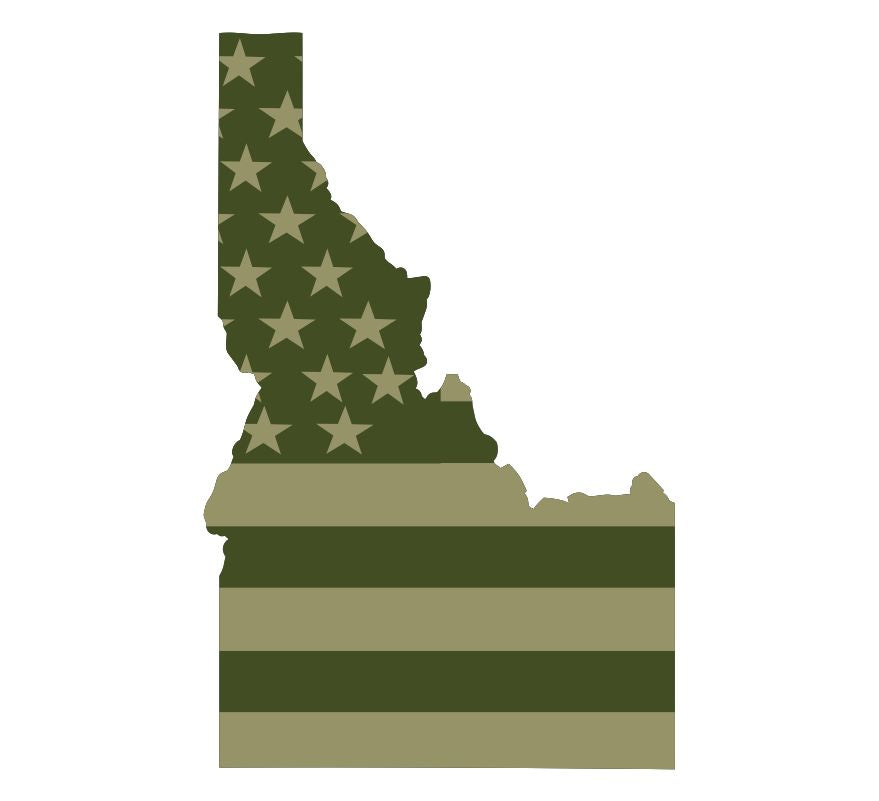 Idaho Olive Drab Flag Decal