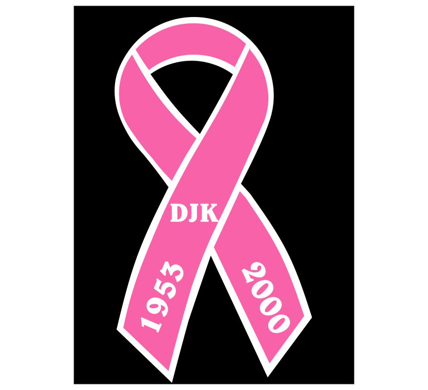 Trish Pink White Ribbon DJK Decal