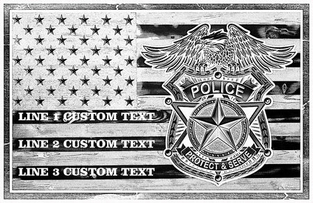 Police Protect and Serve Engraved Acrylic Sign - Powercall Sirens LLC
