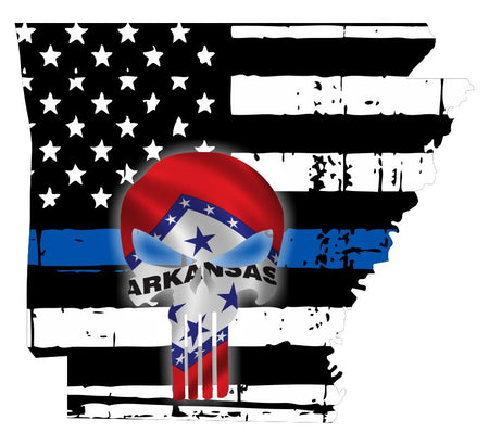 Arkansas Blue Thin Line Punisher Decal