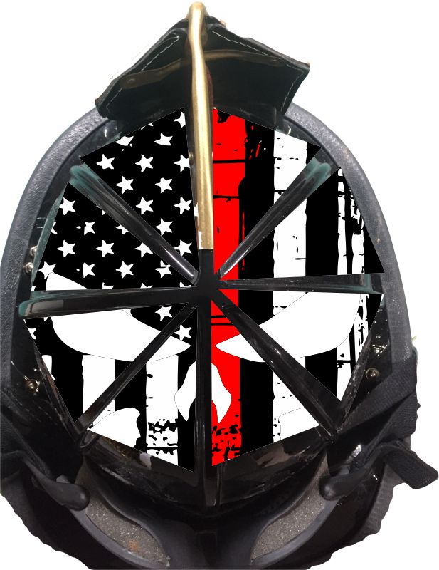 Thin Red Line Punisher 8 Section Reflective Helmet Flag - Powercall Sirens LLC