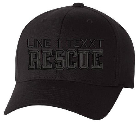 RESCUE Style Blackout Embroidered Hat - Powercall Sirens LLC