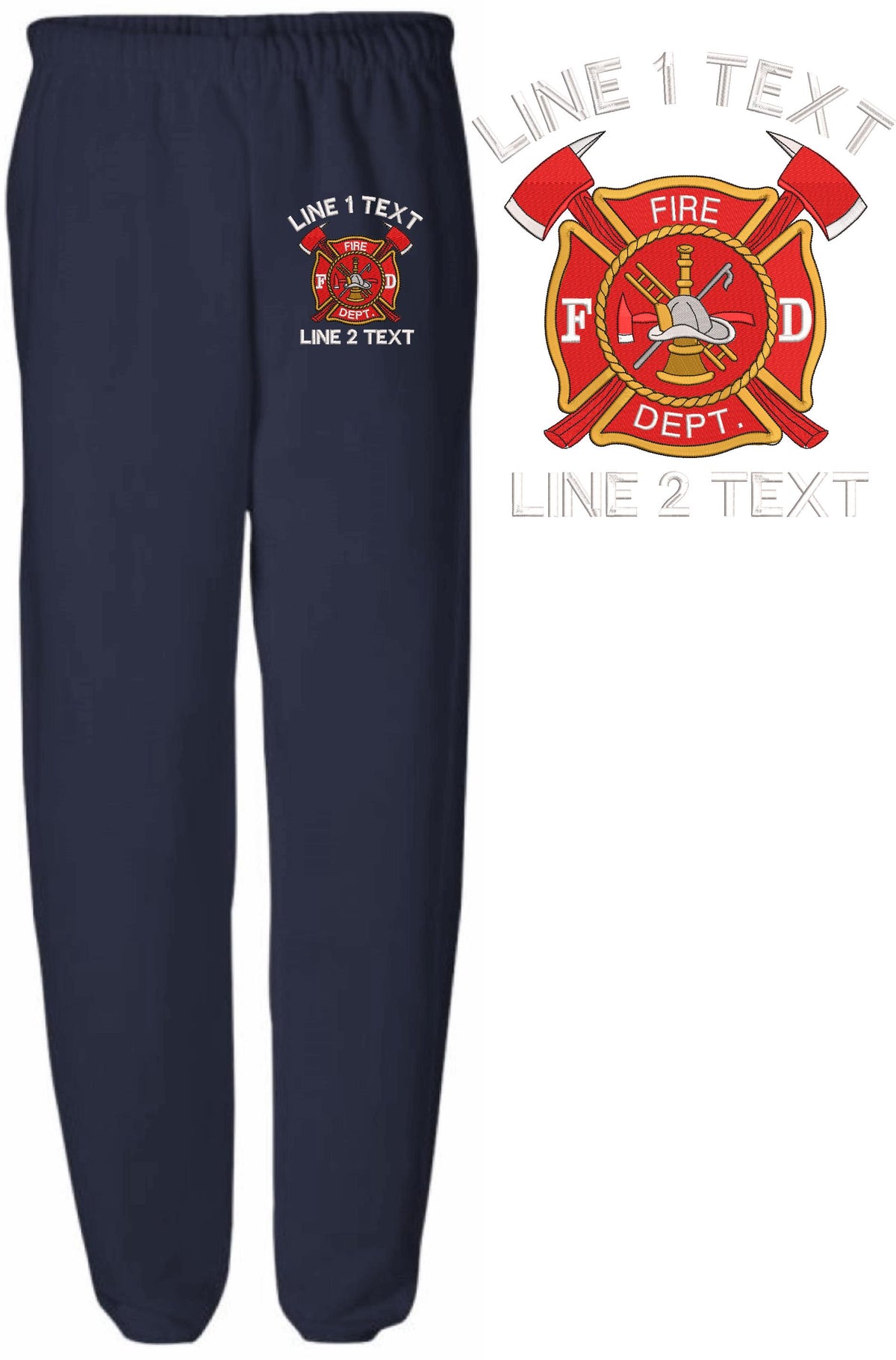 RFF Style Maltese Embroidered Sweatpants - Powercall Sirens LLC