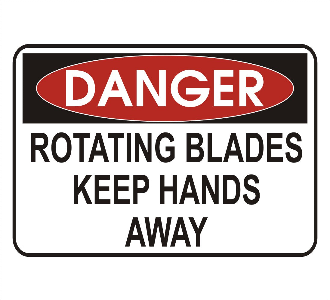Rotating Blades Danger Decal