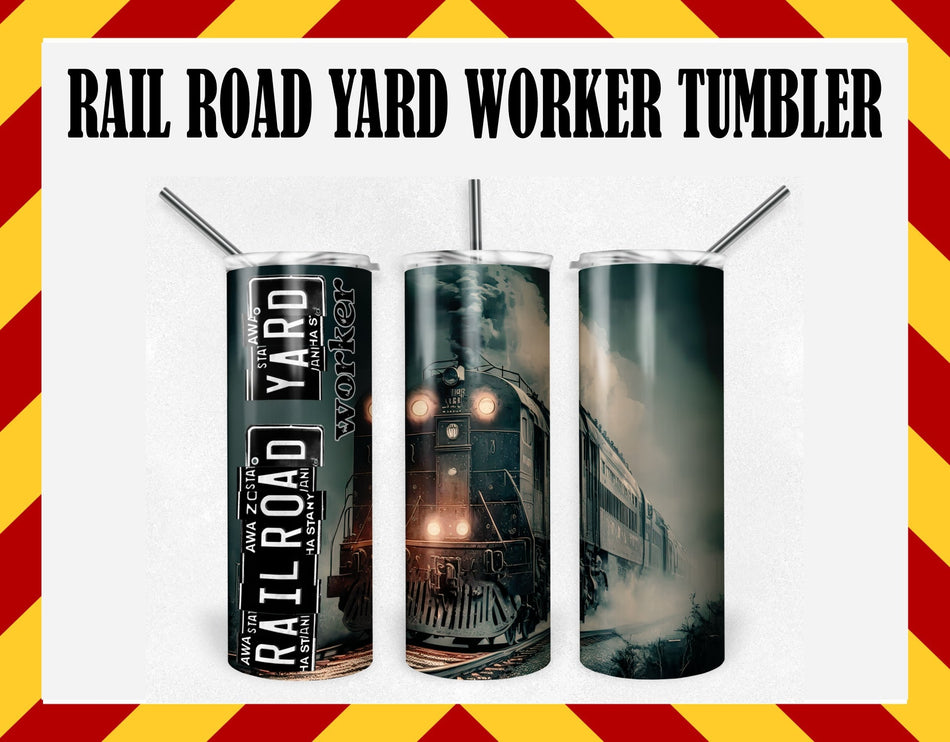 Stainless Steel Cup - Rail Road Worker Design Hot/Cold Cup