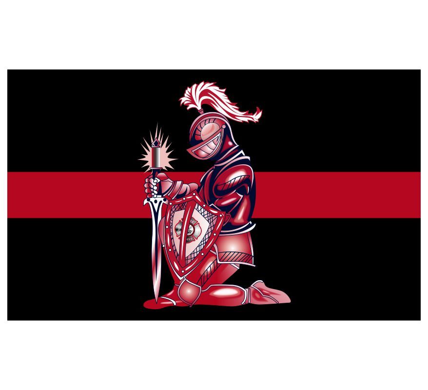 Thin Red Line Knight Reflective Decal - Powercall Sirens LLC