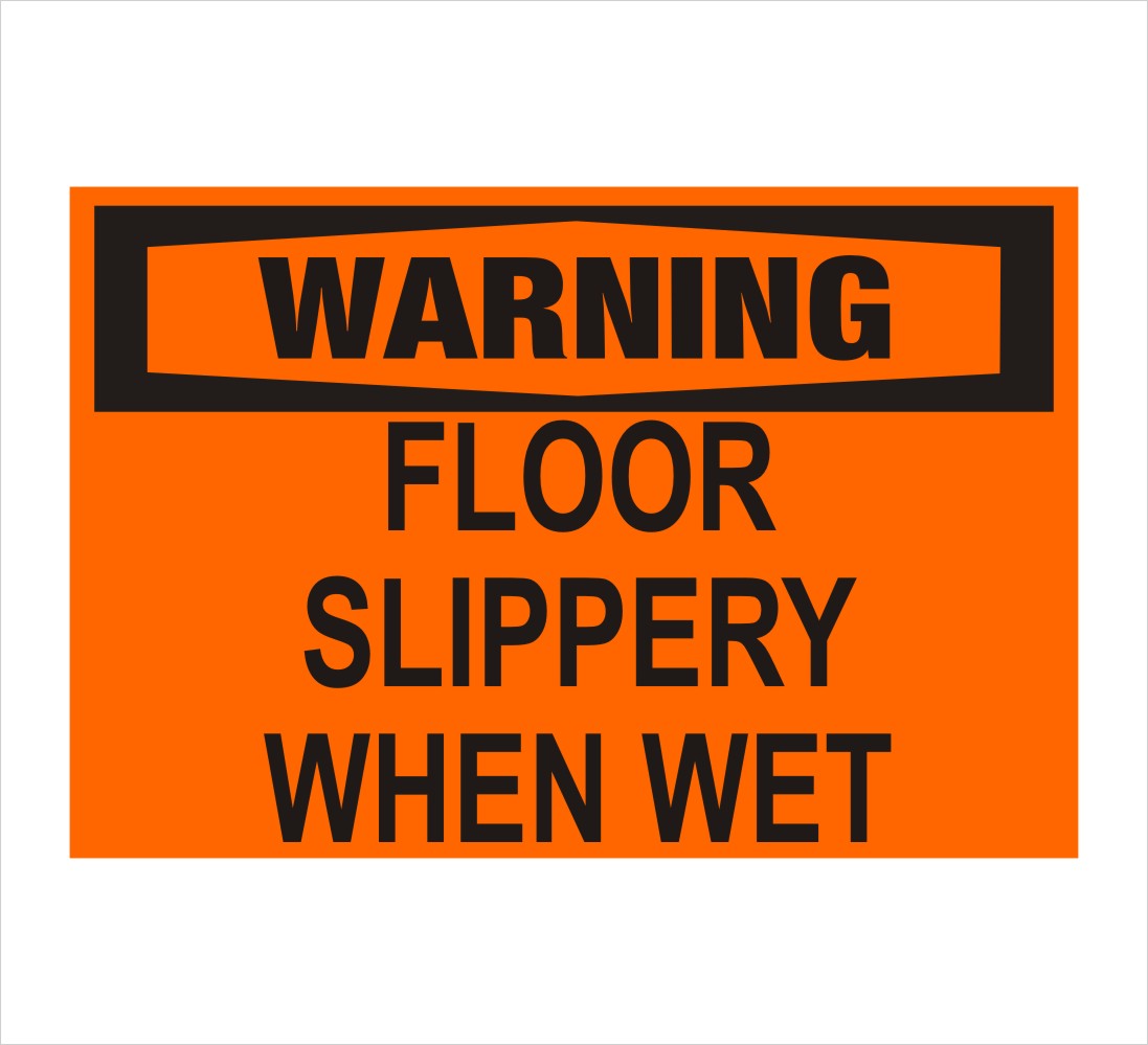 Floor Is Slippery When Wet Warning Decal