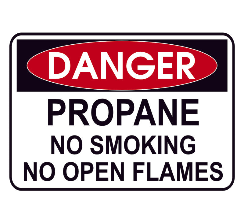 Propane No Smoking Danger Decal