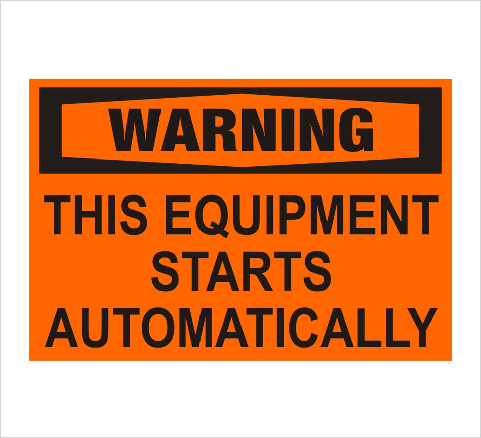 Equipment Starts Automatically Warning Decal