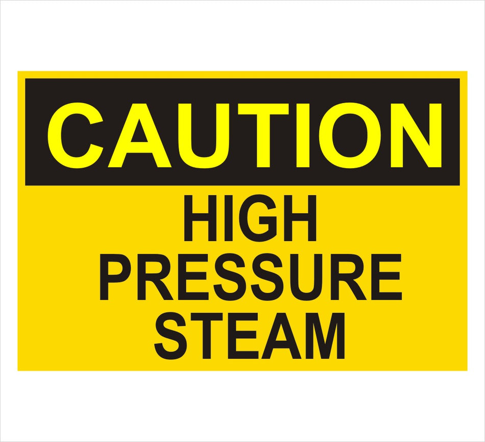 Caution High Pressure Steam Decal