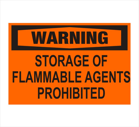 No Storage of Flammable Agents Warning Decal